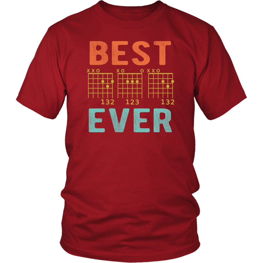 T-shirt District Unisex Shirt / Red / S Best Dad Ever Guitar Shirt Breakthrough-Guitar-Gifts
