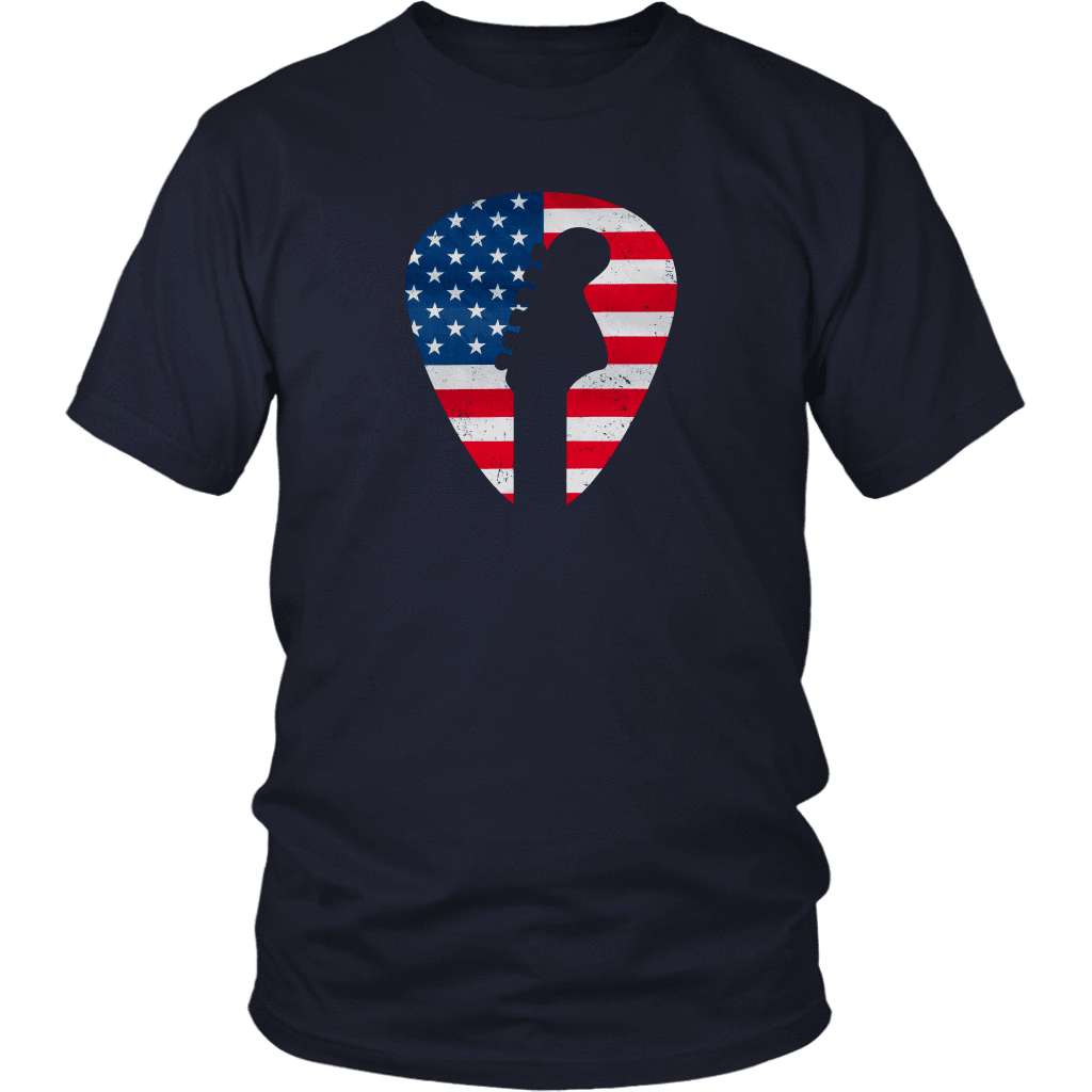T-shirt District Unisex Shirt / Navy / S Guitar Pick American Flag Breakthrough-Guitar-Gifts