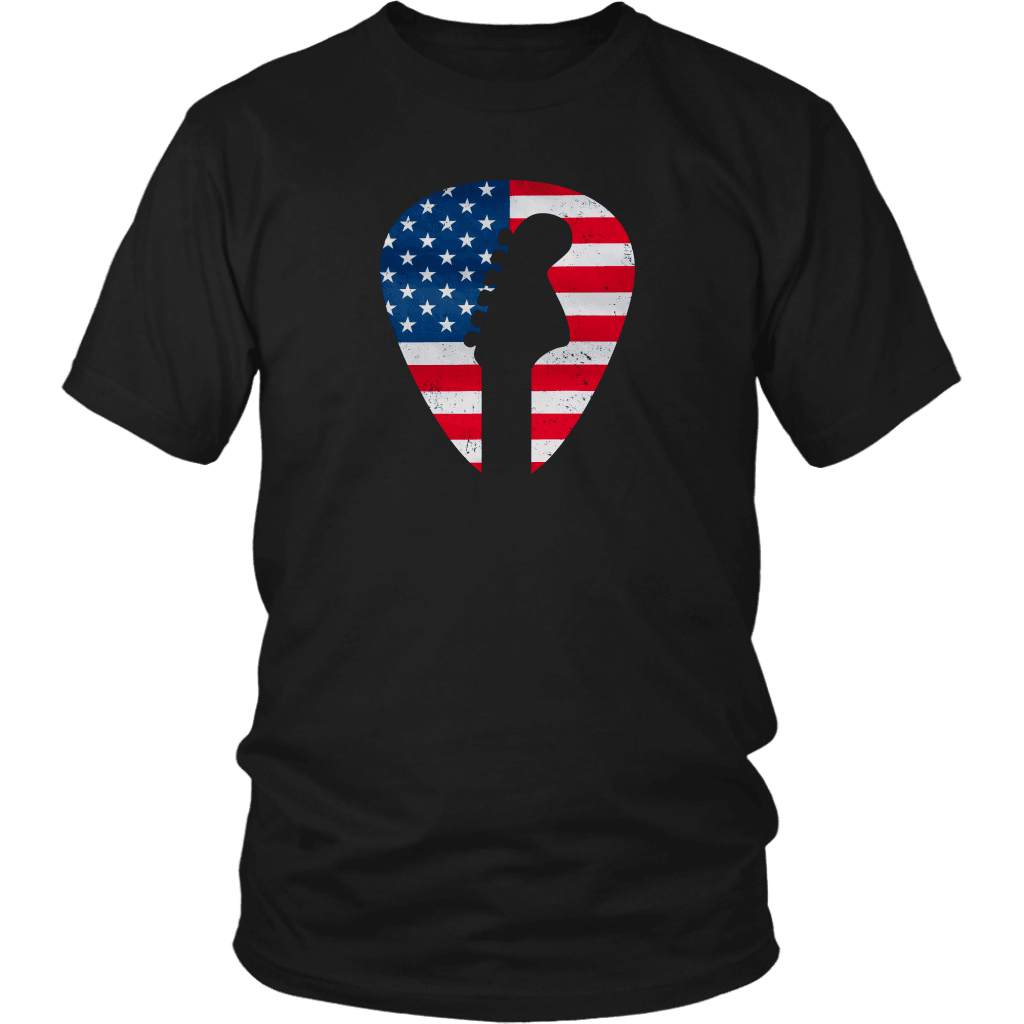 T-shirt District Unisex Shirt / Black / M Guitar Pick American Flag Breakthrough-Guitar-Gifts