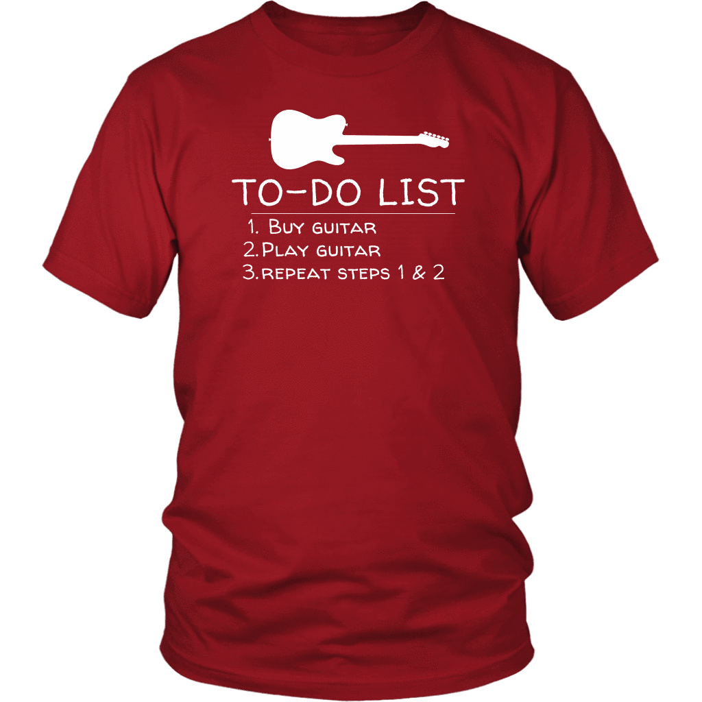 T-shirt District Unisex Shirt / Red / S Guitar To-Do List Breakthrough-Guitar-Gifts