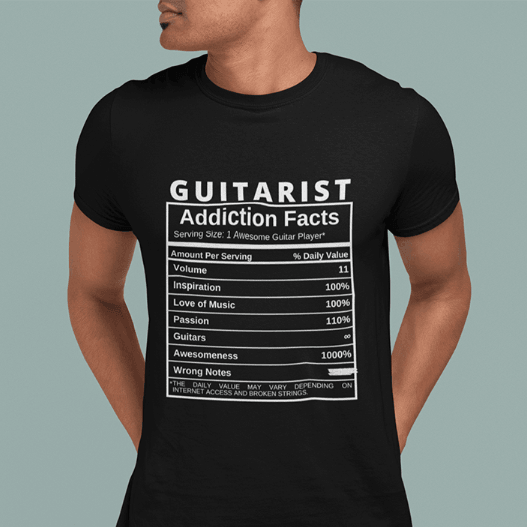 T-shirt Guitarist Nutritional Facts - Shirt Breakthrough-Guitar-Gifts