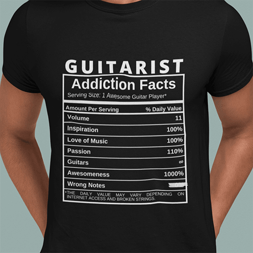 T-shirt Guitarist Nutritional Facts - Shirt Breakthrough-Guitar-Gifts