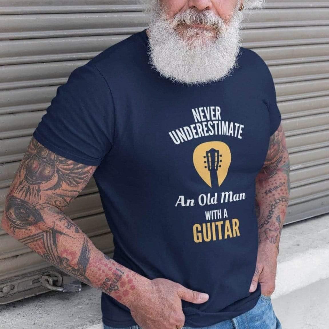 T-shirt Never Underestimate An Old Man With A Guitar Breakthrough-Guitar-Gifts