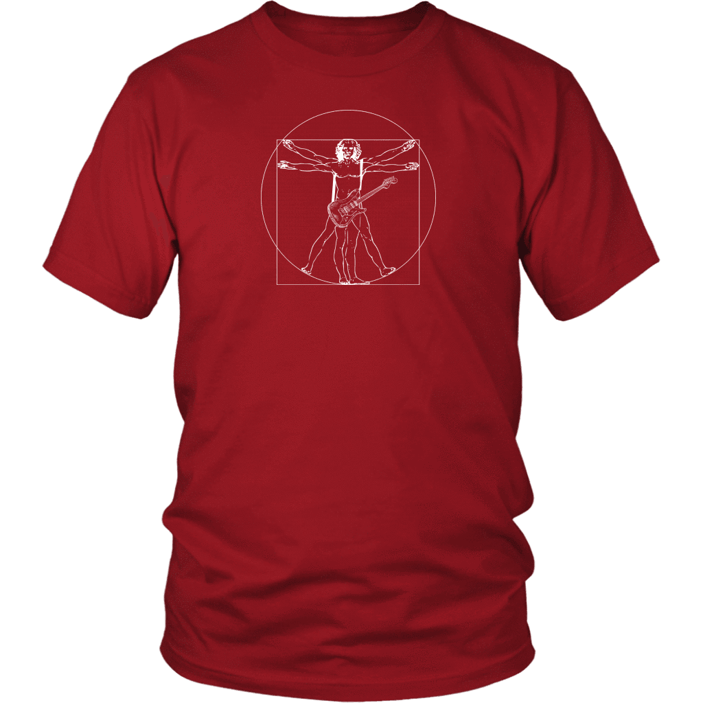 T-shirt District Unisex Shirt / Red / S Vitruvian Man Playing Guitar Breakthrough-Guitar-Gifts