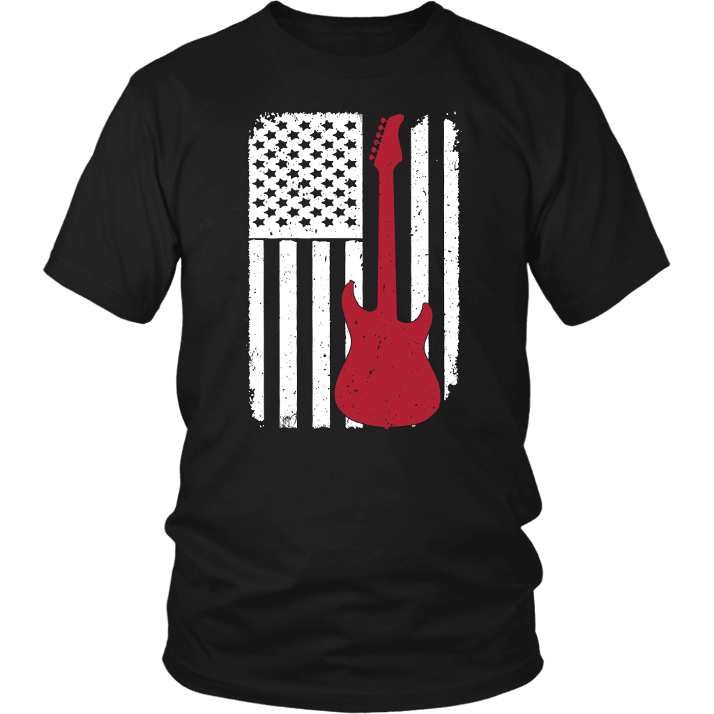 T-shirt District Unisex Shirt / Black / S White Flag Guitar Breakthrough-Guitar-Gifts